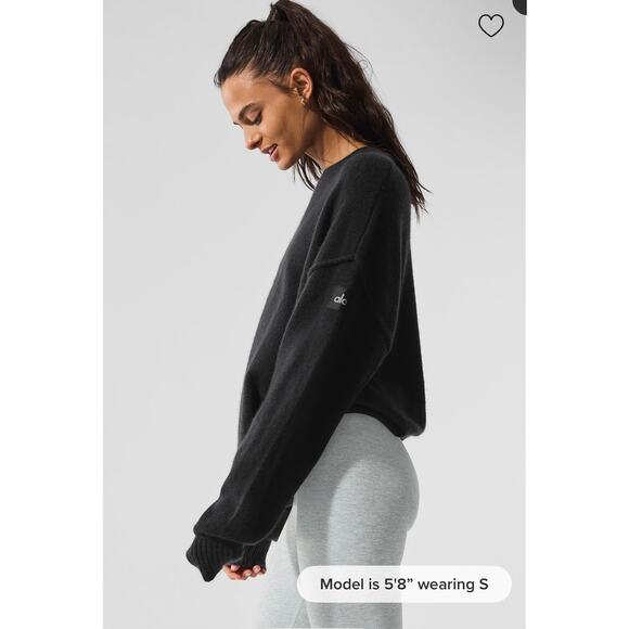 Alo New Class Cashmere Pullover Black Size large NWT - Picture 3 of 4